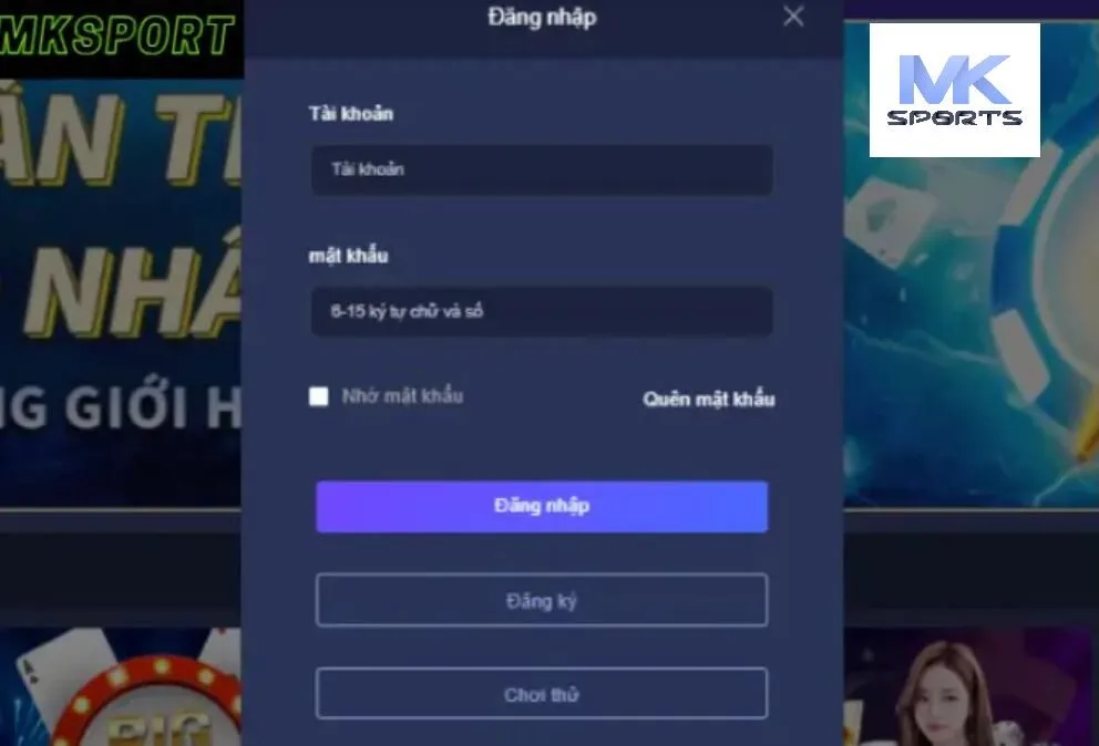 Hướng dẫn đăng nhập MKsport Pc và mobile